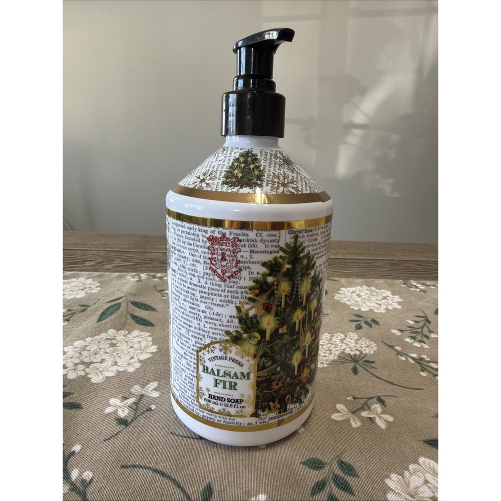 NEW Vintage Press‎ BALSAM FIR Hand Soap 21.5 oz Bottle Holiday Christmas Tree
